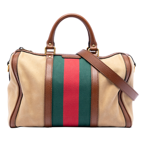 Gucci Handbags - Pre-Loved Gucci Medium Canvas Web Joy Boston Bag